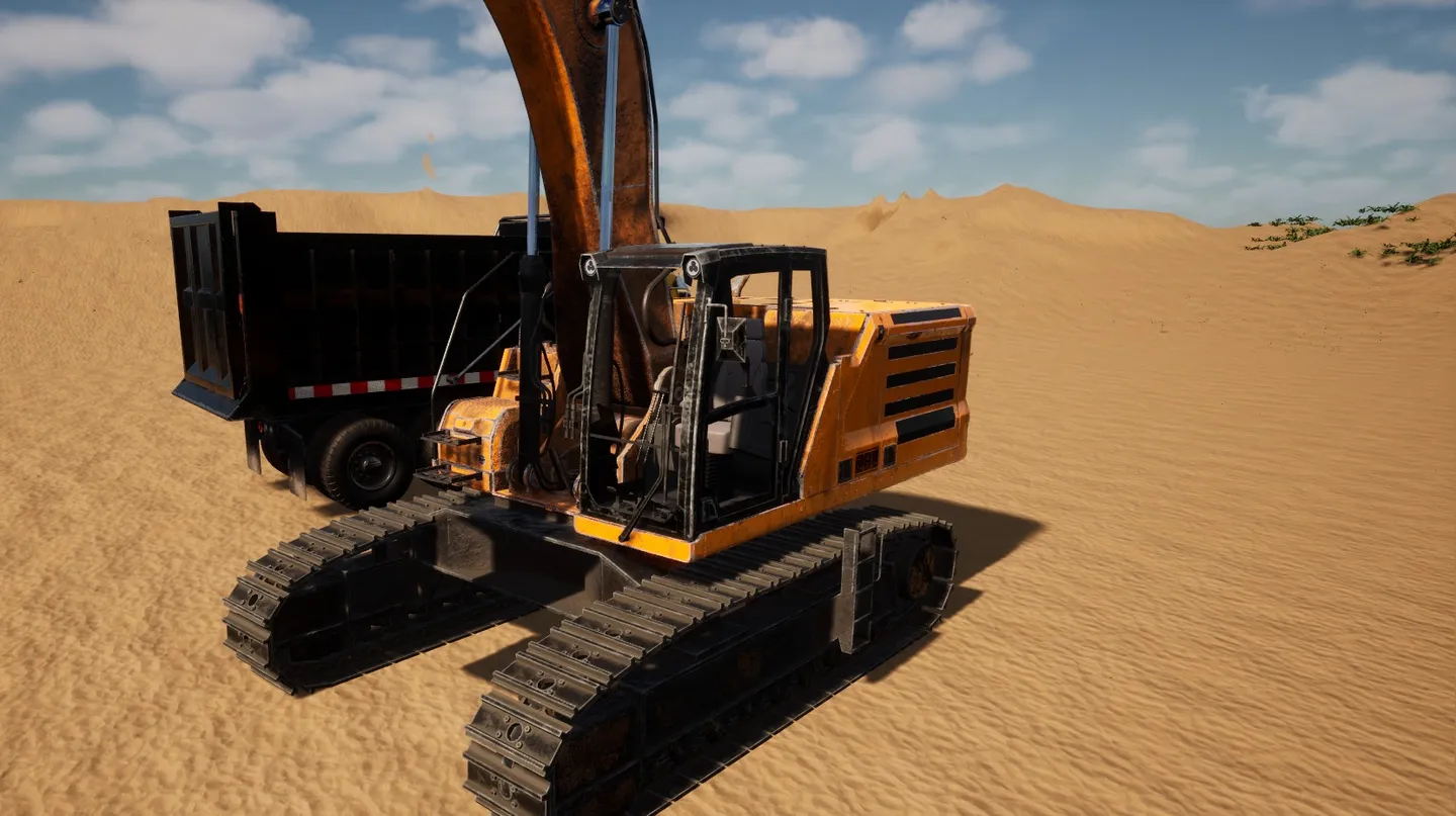 Excavator in Room to Dig