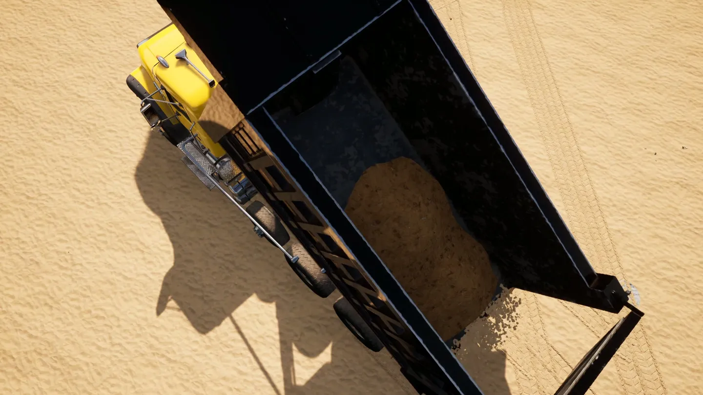 A truck tipping its load